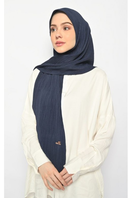 Suria Segitiga Instan Pleats Navy